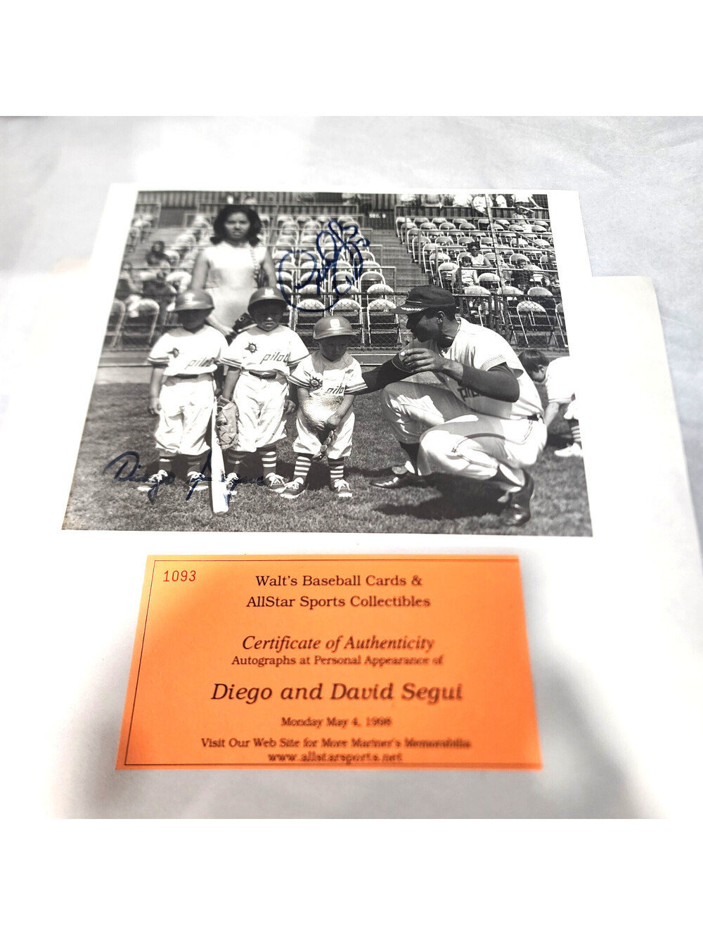 Diego Segui David Segui Signed 8x10 Photo Autographed Seattle Pilots COA